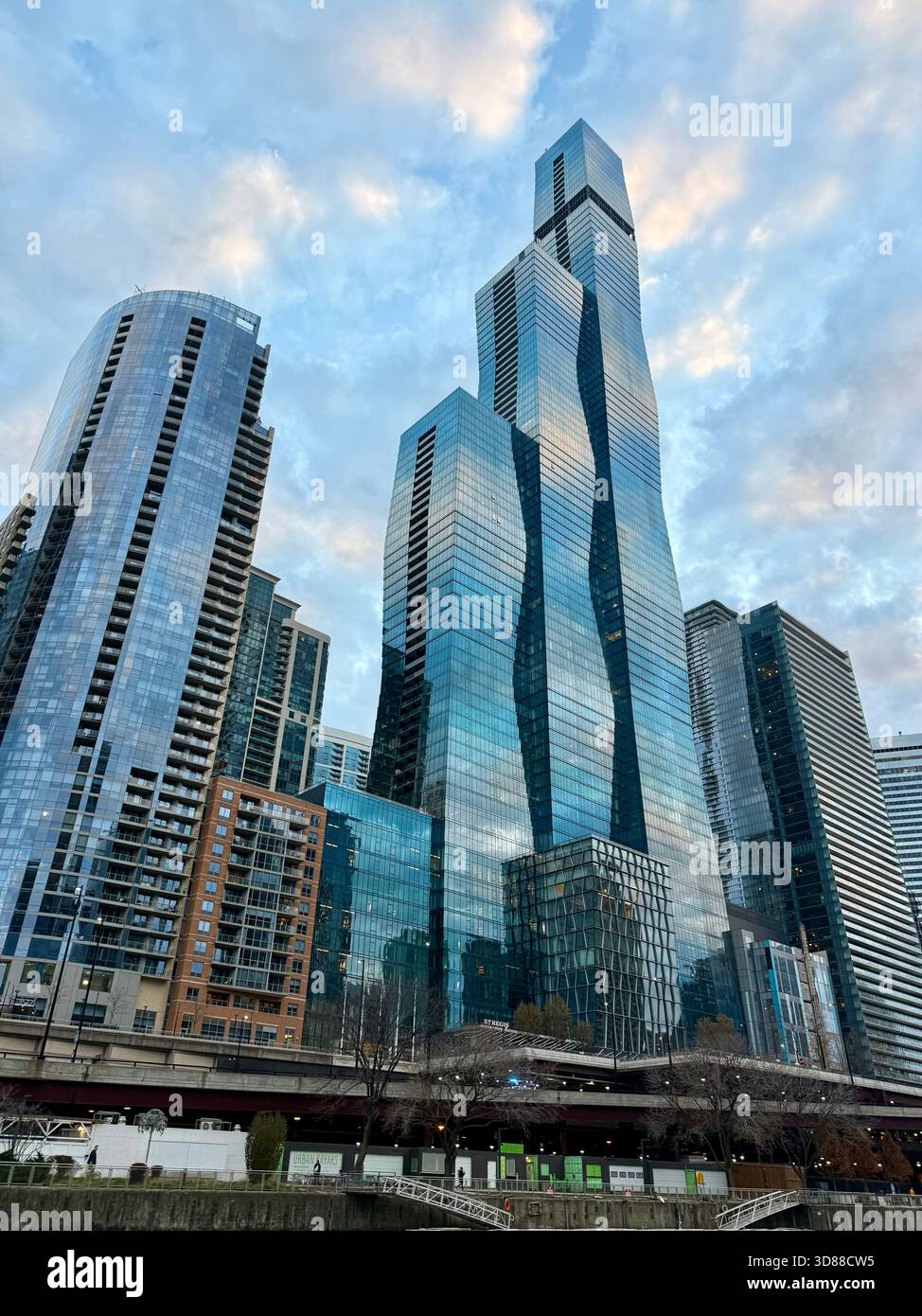 Tall skyscrapers in Chicago, IL USA - Smartphone Captured Stock Image