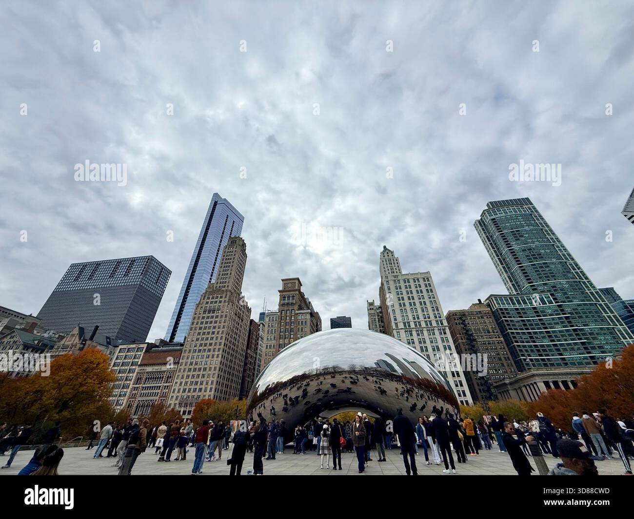 The Bean with skyline in Chicago, IL USA - Smartphone Captured Stock Image