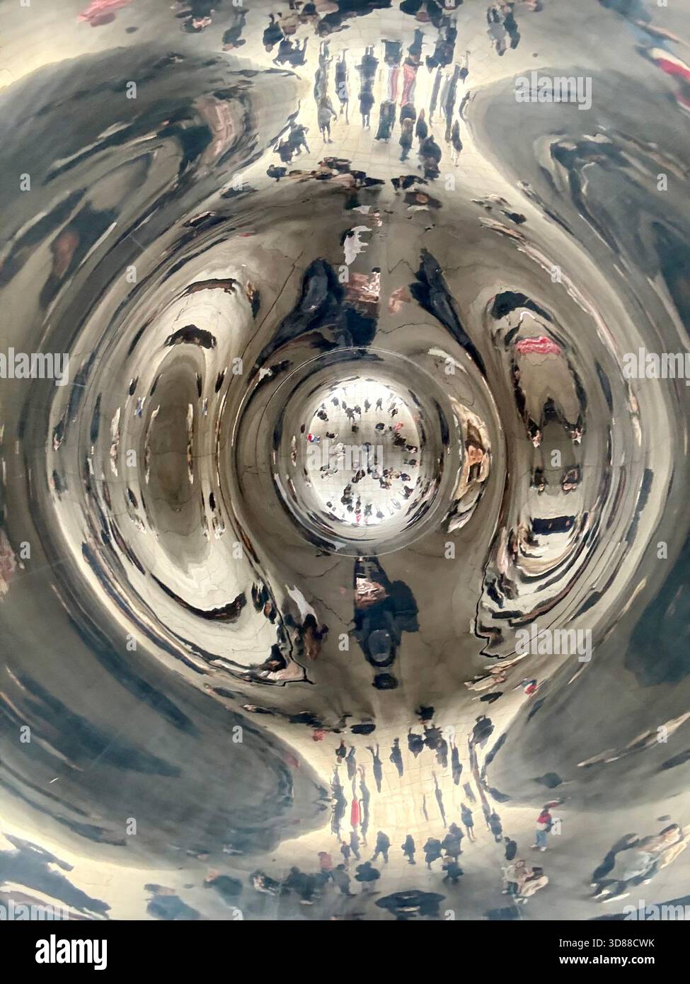 The Bean as seen from below in Chicago, IL USA - Smartphone Captured Stock Image