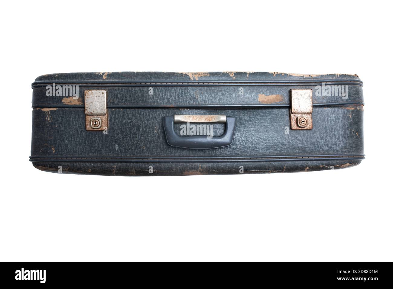 Old suitcase isolated on white. Stock Photo