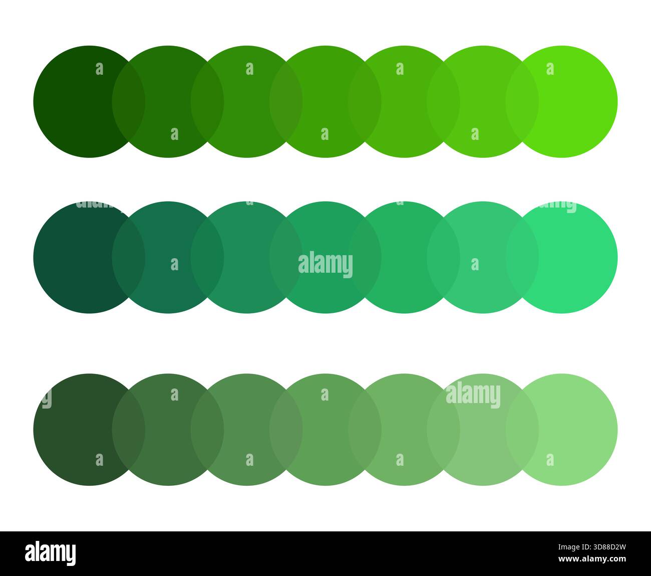 Green horizontal palette. Gradient color shades. Rectangular form ...