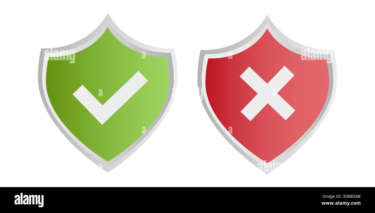 Security shield icons. Protect defense symbols. Check mark emblem ...