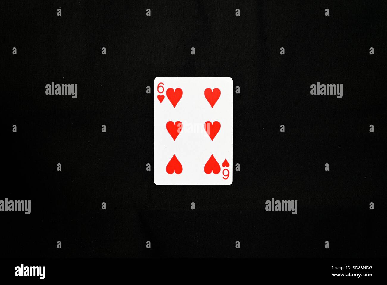 Full Set of Poker Cards - Six of Hearts Stock Photo