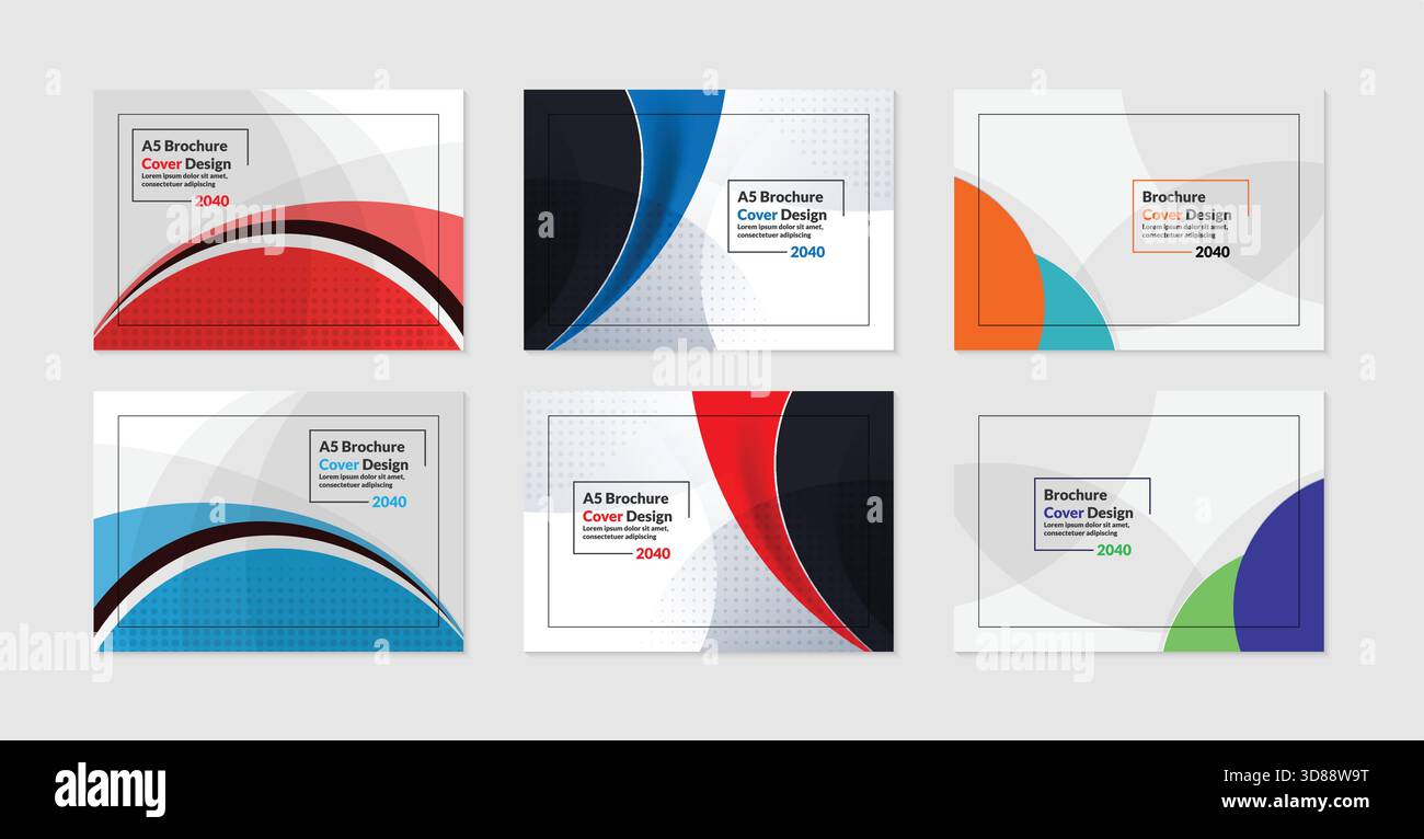 Modern A5 Brochure Cover Designs Stock Vector