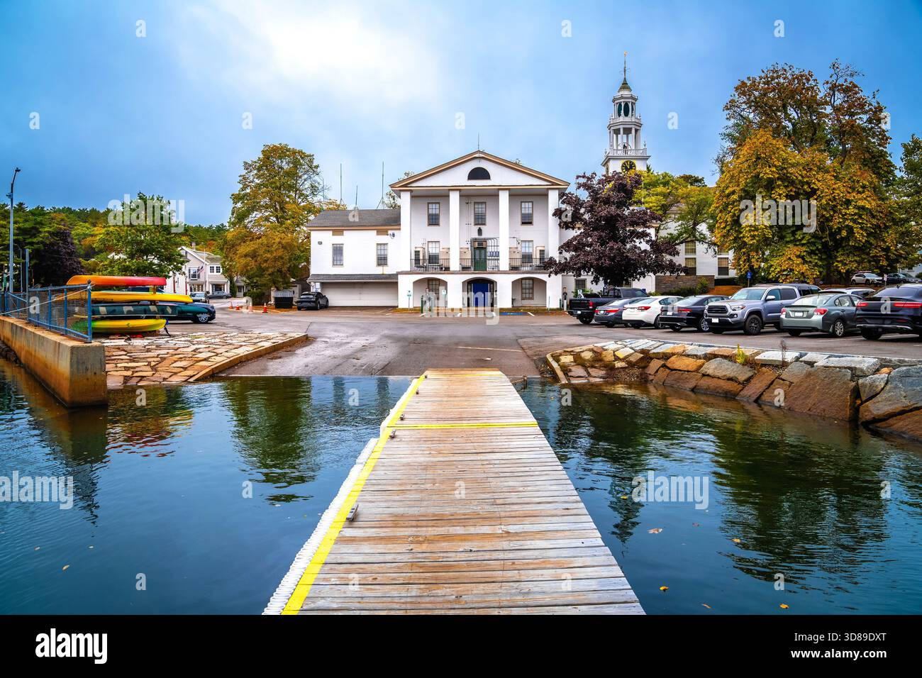 Manchester by the Sea, Massachusetts. Boat ramp and waterfront houses in Manchester by the Sea, MA, United states of America Stock Photo