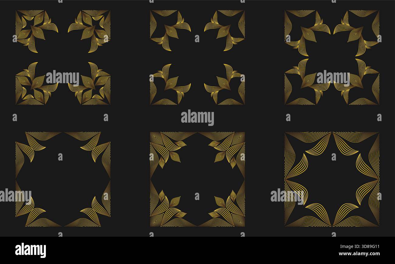 Ornamental Gold Floral Design Elements Stock Vector Image & Art - Alamy