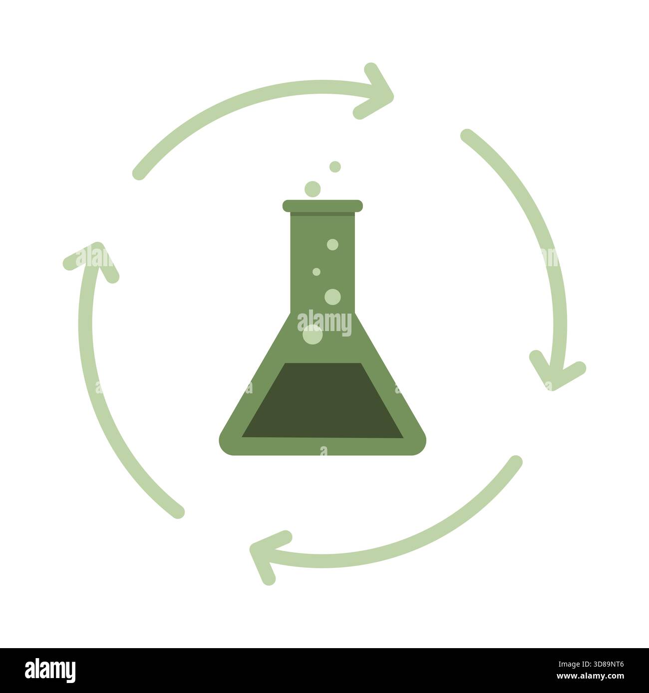 Chemical flask icon. Recycling cycle symbol. Ecology process Vector ...