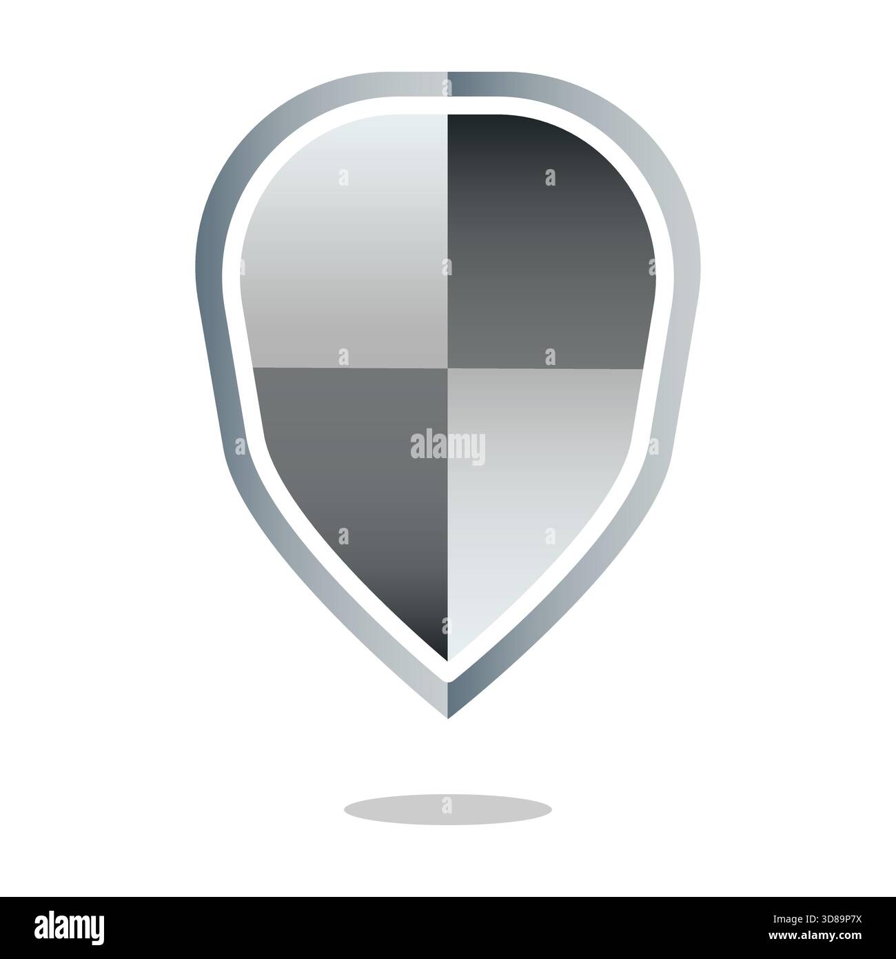 Checkered shield icon. Security guard symbol. Protection quadrant ...