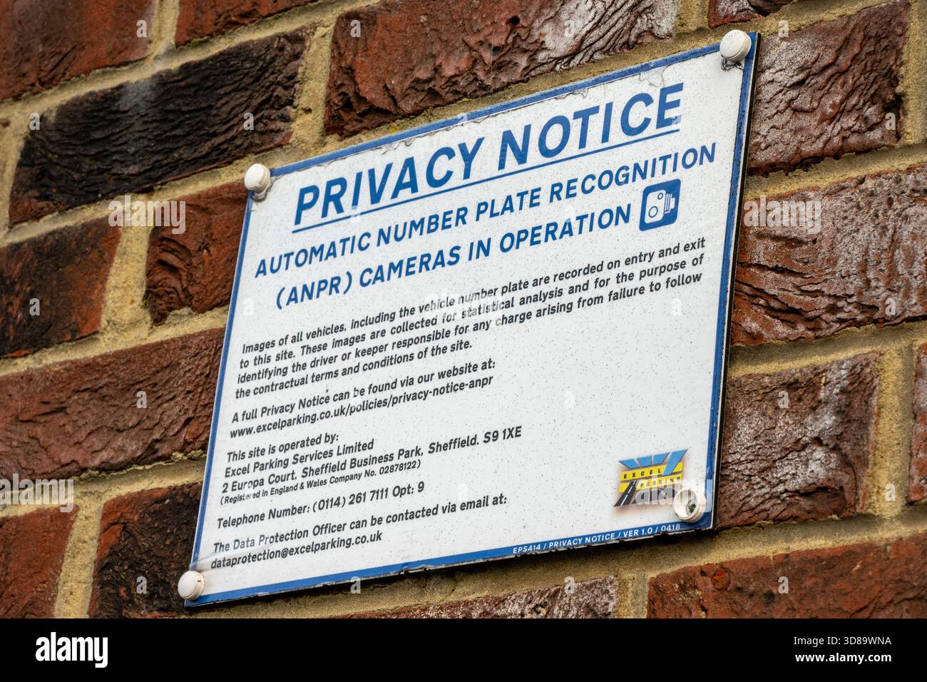 ANPR automatic number plate recognition cameras in operation sign ...