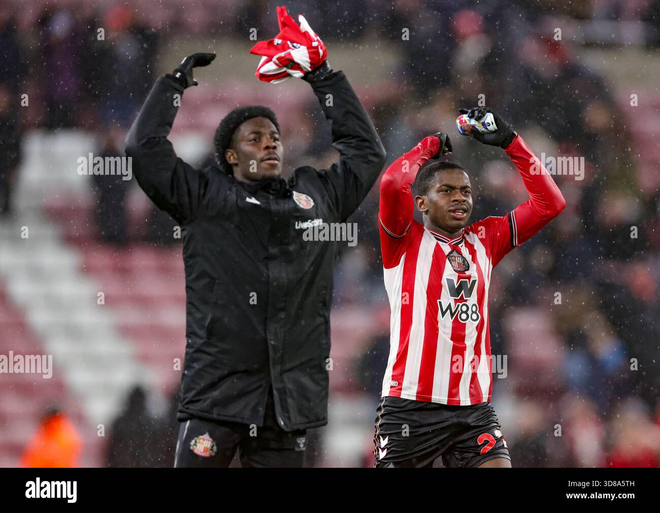 Maillot Sunderland Signé Noah Sadiki - Certificat D'Authenticité - Premier League