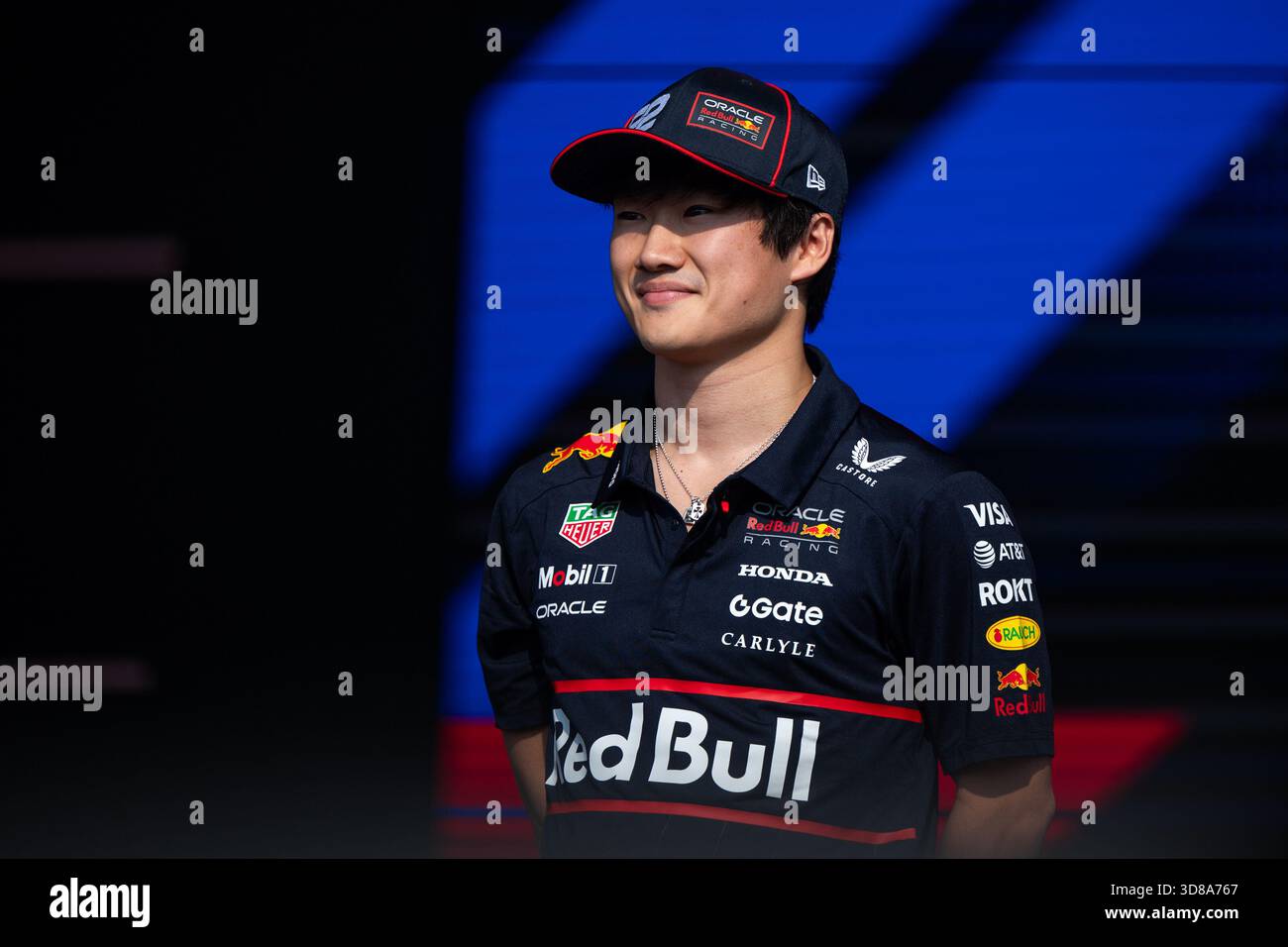 Oracle Red Bull Racing Japan Yuki Tsunoda (Oracle Red Bull Racing, Japan, #22) on the stage at the ...