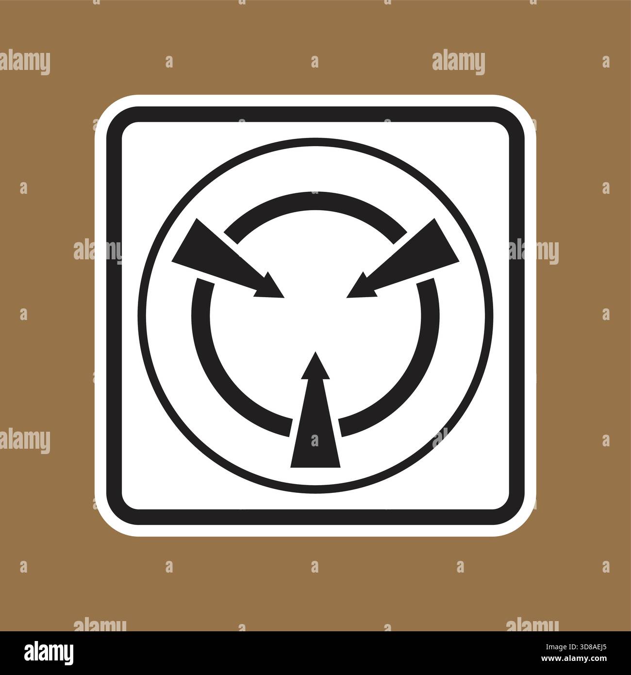 This abstract symbol features arrows in a circular pattern pointing ...