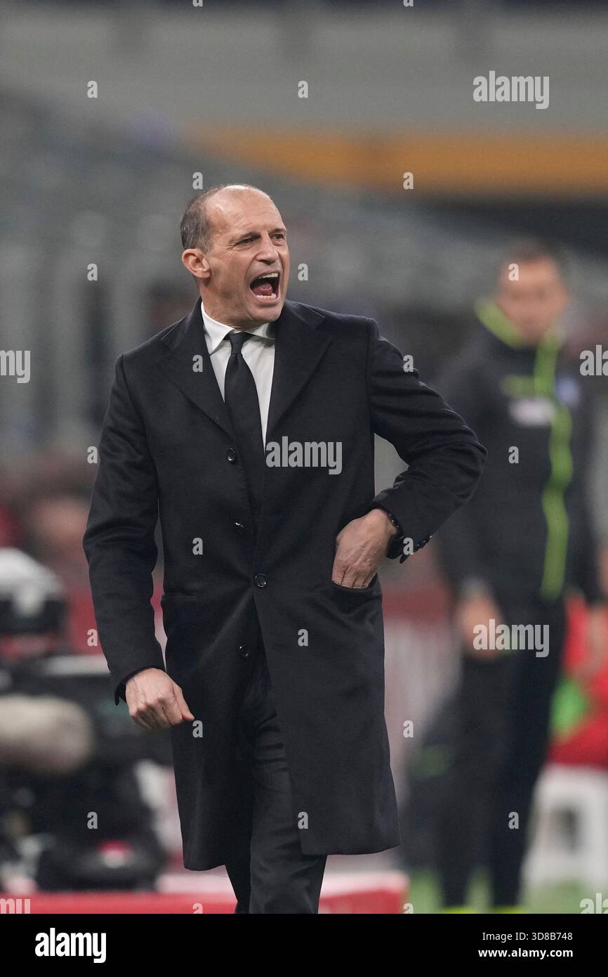AC Milan's head coach Massimiliano Allegri reacts during the Serie A ...