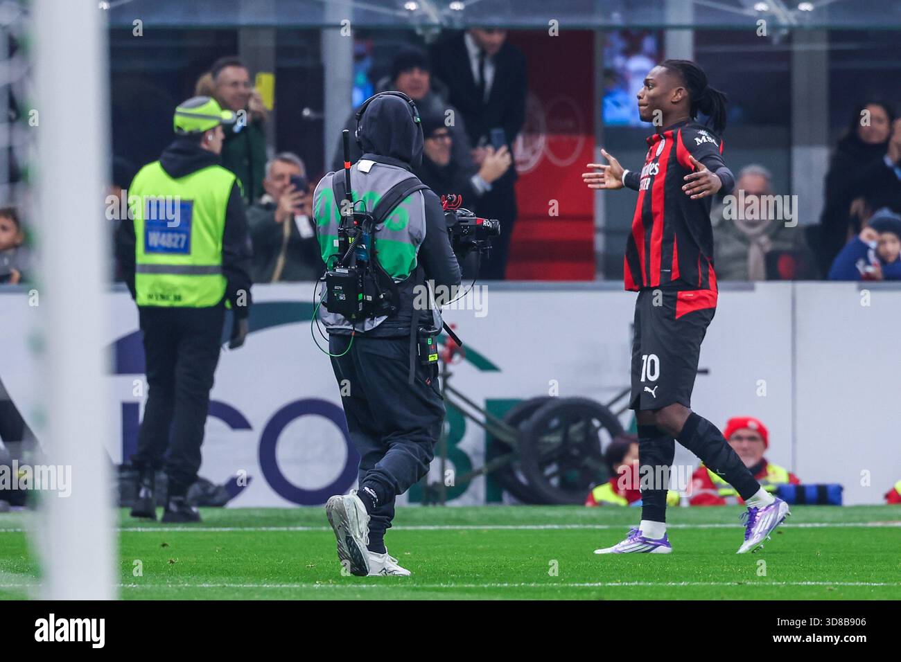 Rafael Leao of AC Milan celebrates after scoring a goal during Serie A ...