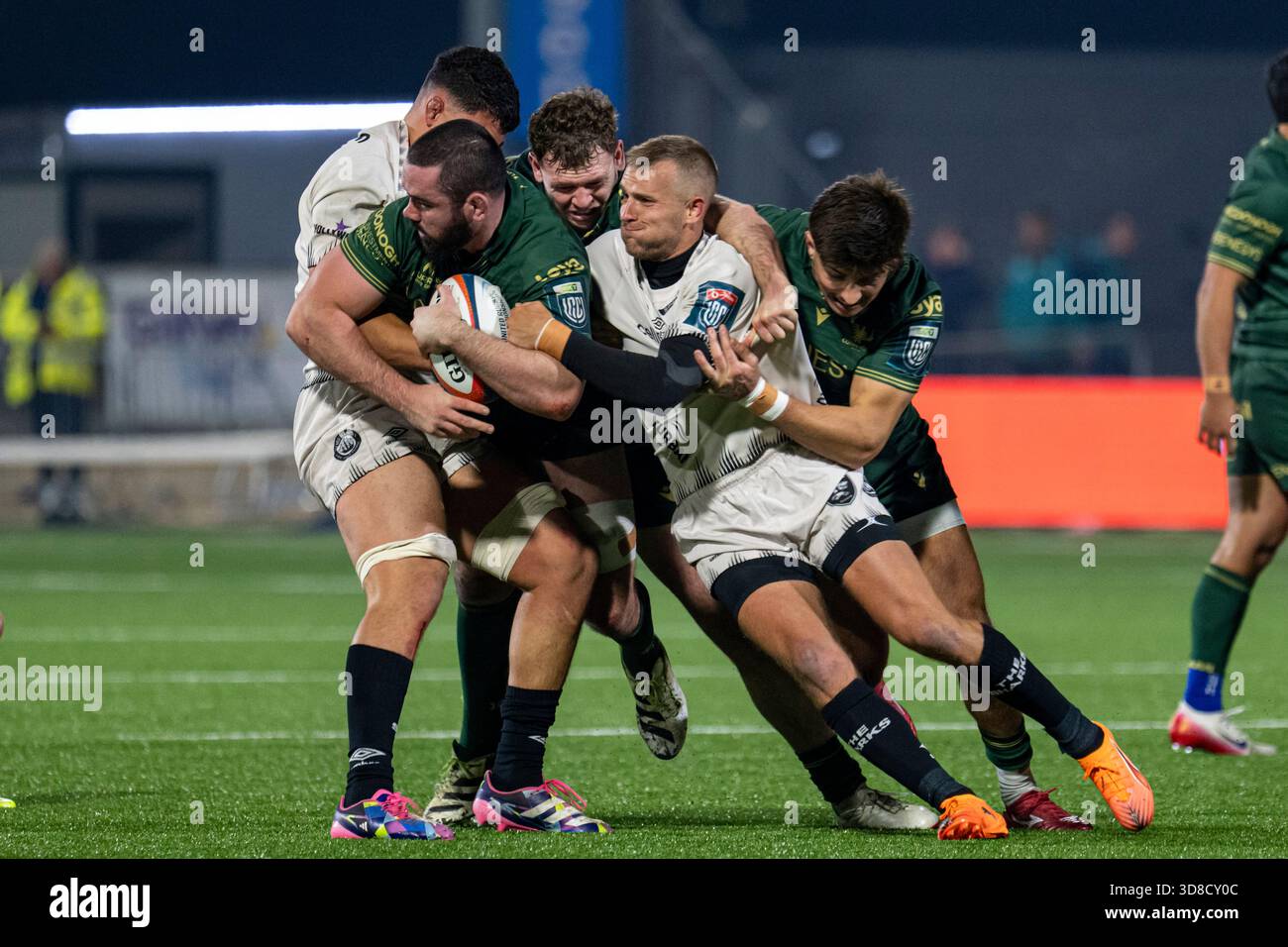 Paul Boyle of Connacht tackled by George Whitehead of Sharks and Jordan ...