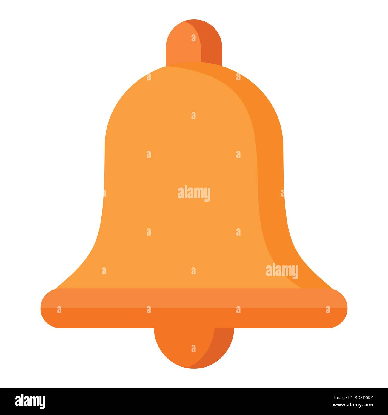 Orange Notification Bell Vector Icon Flat Design for UI and Alerts Stock Vector