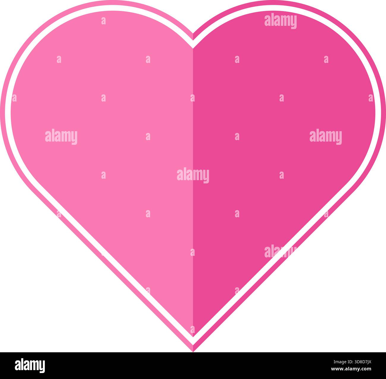 Minimalist flat style heart icon vector illustration split into two ...