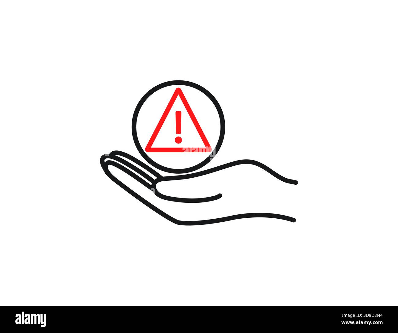 Hand Holding Circular Warning Sign Icon Emphasizing Safety, Caution and ...