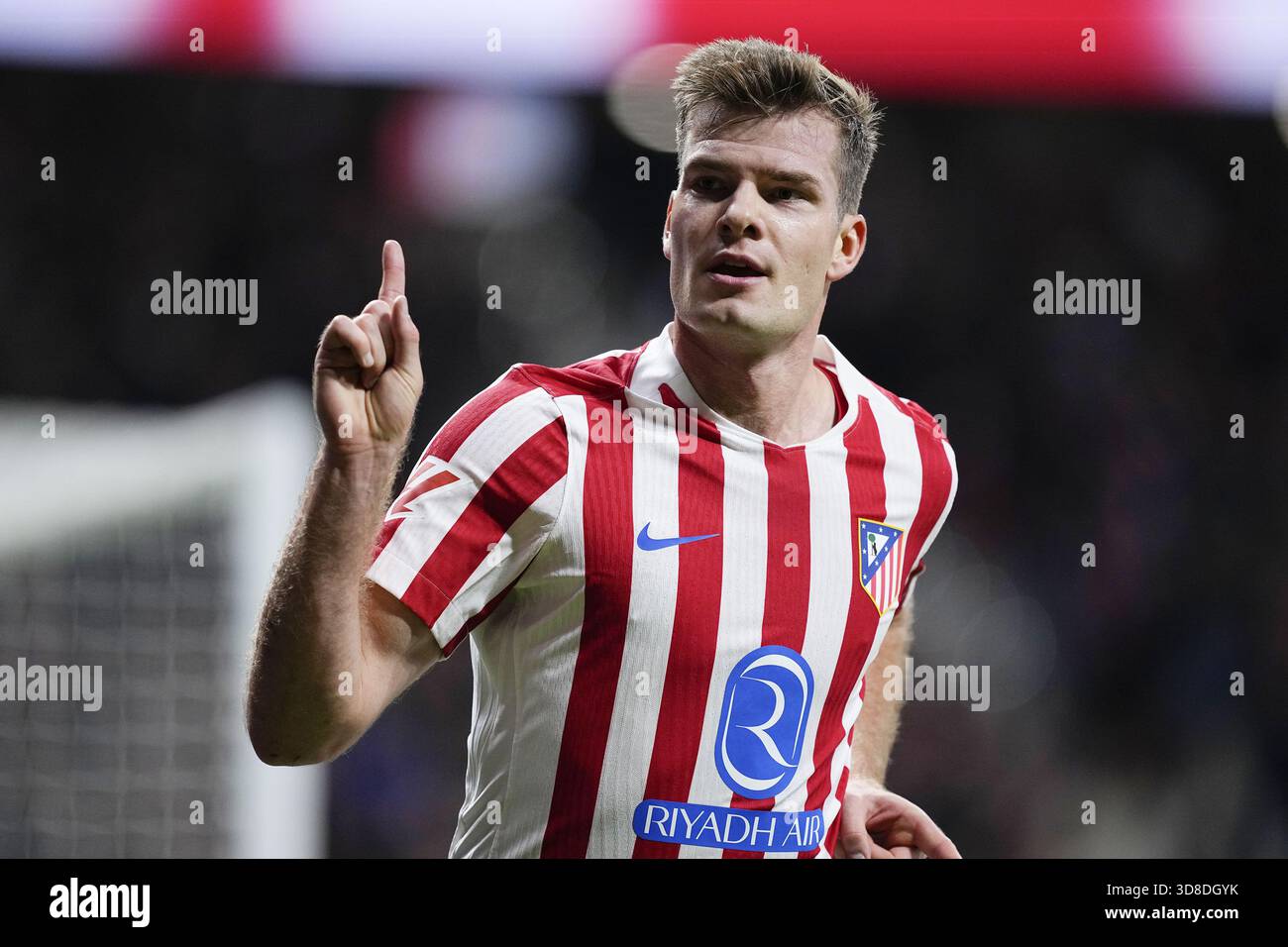 Alexander Sorloth of Atletico de Madrid celebrates a goal during the ...