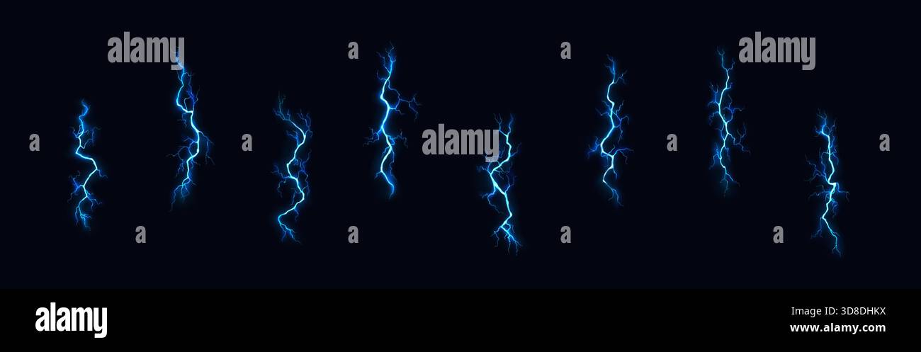 Electric blue lightning bolts on a dark background create a striking ...