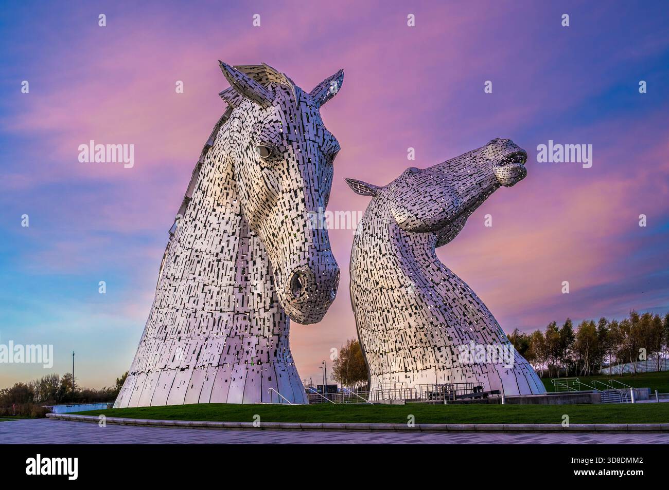 The image is of the mythical water horse structure known as the Kelpies ...