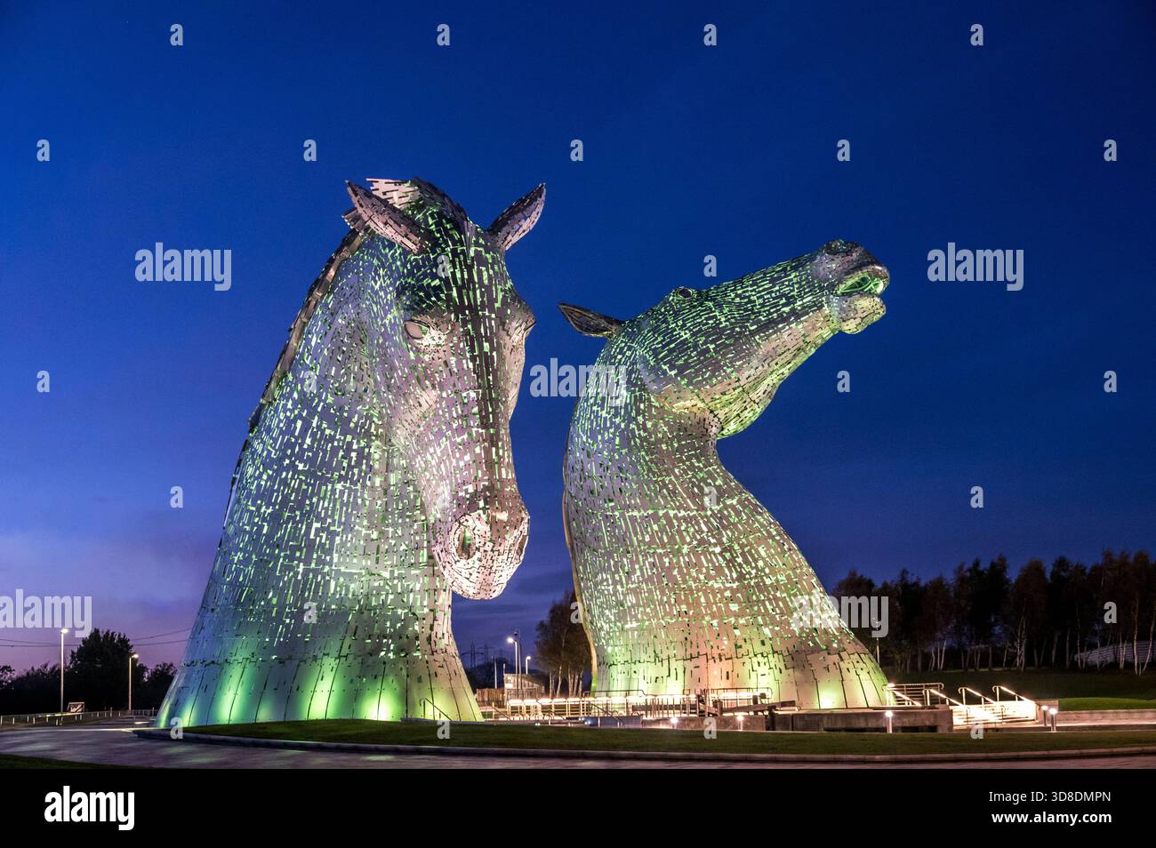 The image is of the mythical water horse structure known as the Kelpies ...
