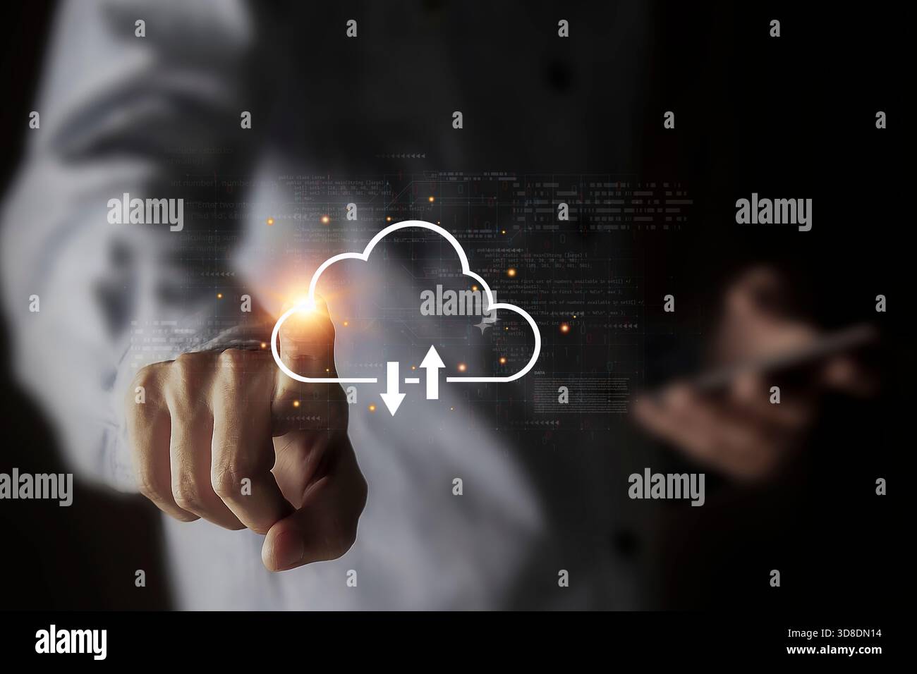 Cloud Computing and Data Transfer Concept Stock Photo