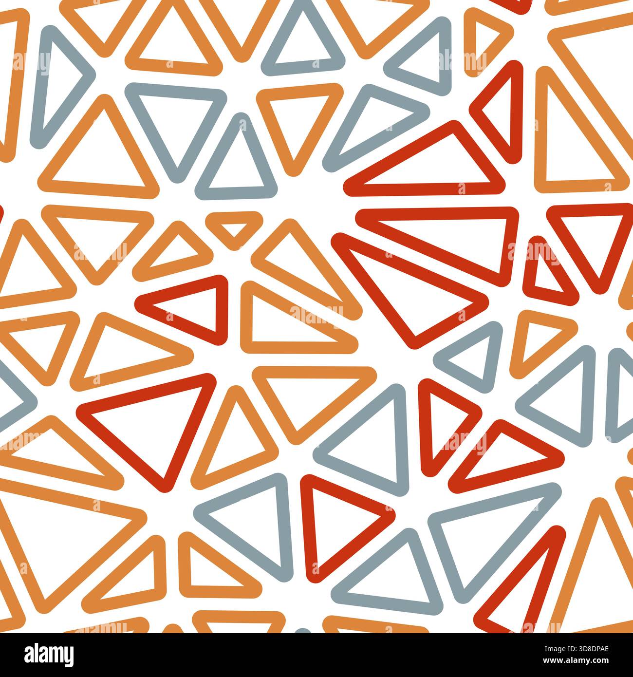 Triangle shapes background. Large triangle sizes. Multiple colors style. Rounded triangles outlined. Repeatable pattern. Rustic steel. Stock Vector
