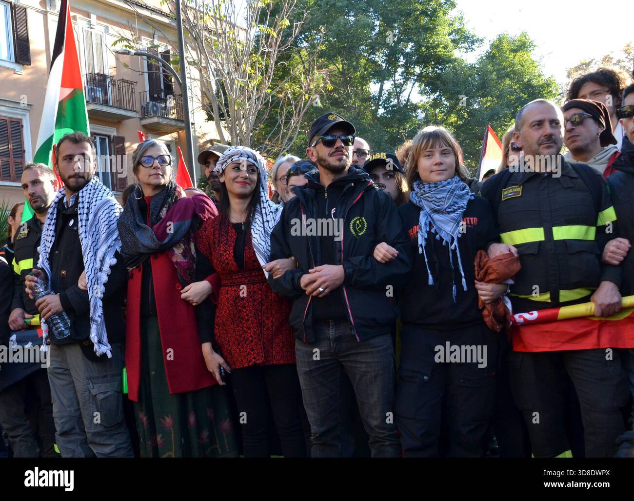A large demonstration marched through the city of Rome, chanting ...