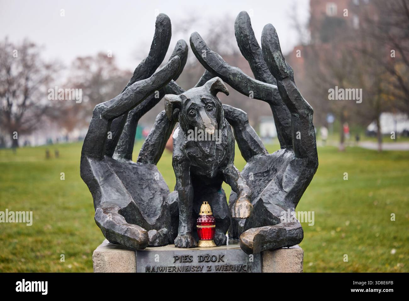 KRAKOW, Poland, Dżok The Dog monument Stock Photo
