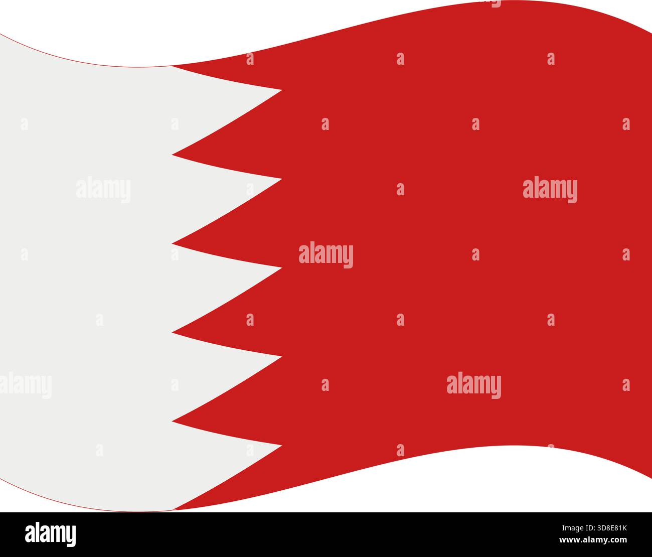 Bahrain flag illustrated in vector on a white background Stock Vector