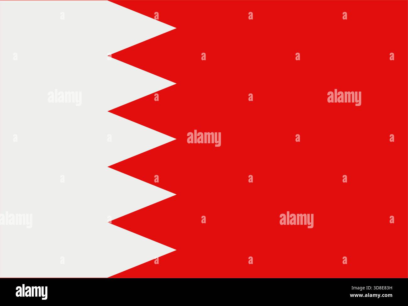 Bahrain flag illustrated in vector on a white background Stock Vector