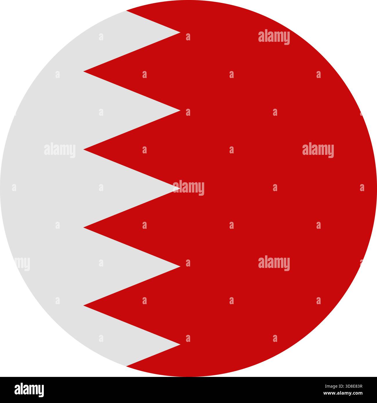 Round Bahrain flag illustrated in vector on white background Stock Vector