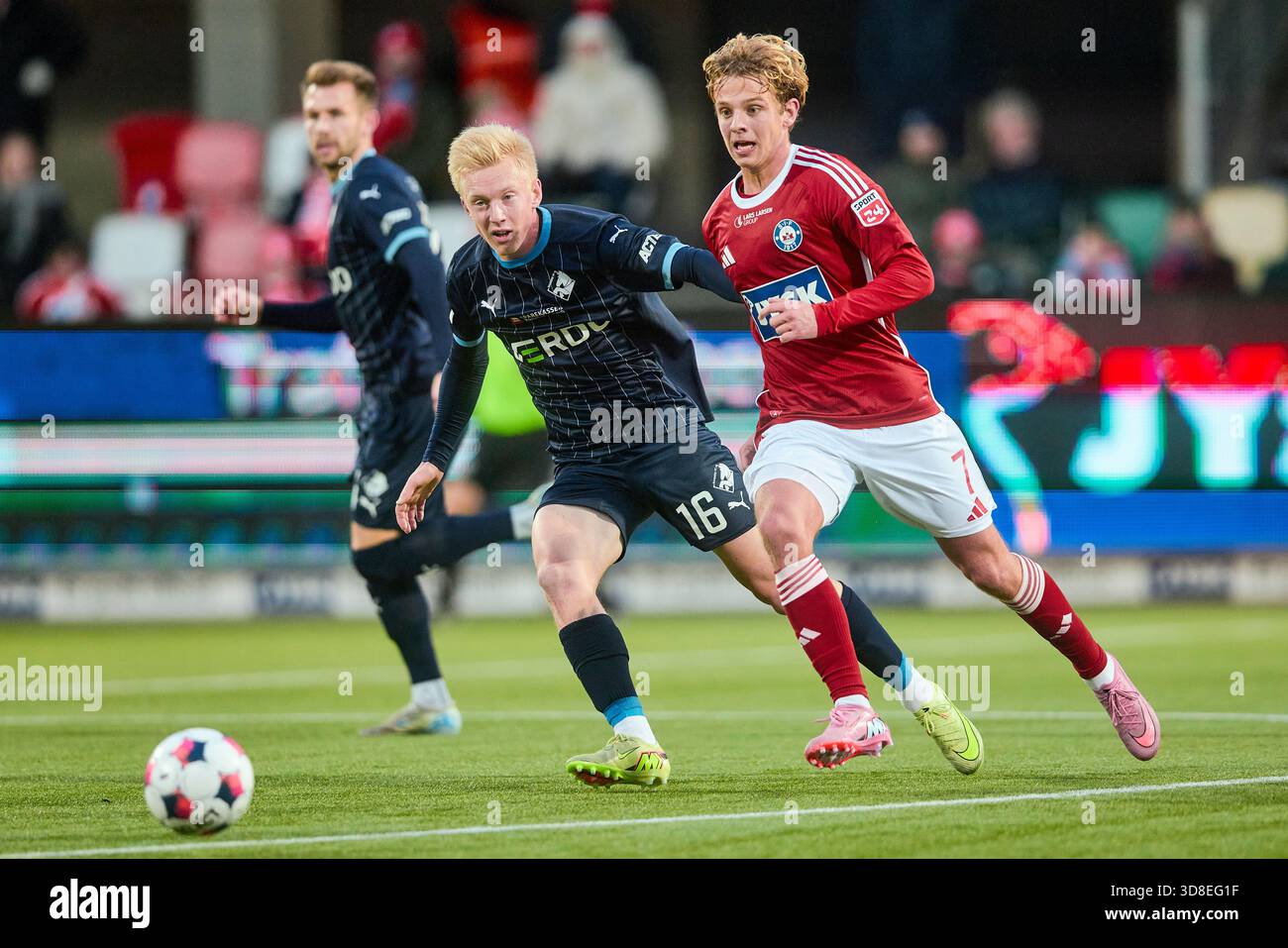 Silkeborg IF s Villads Westh And Randers FC s Laurits Raun Pedersen 