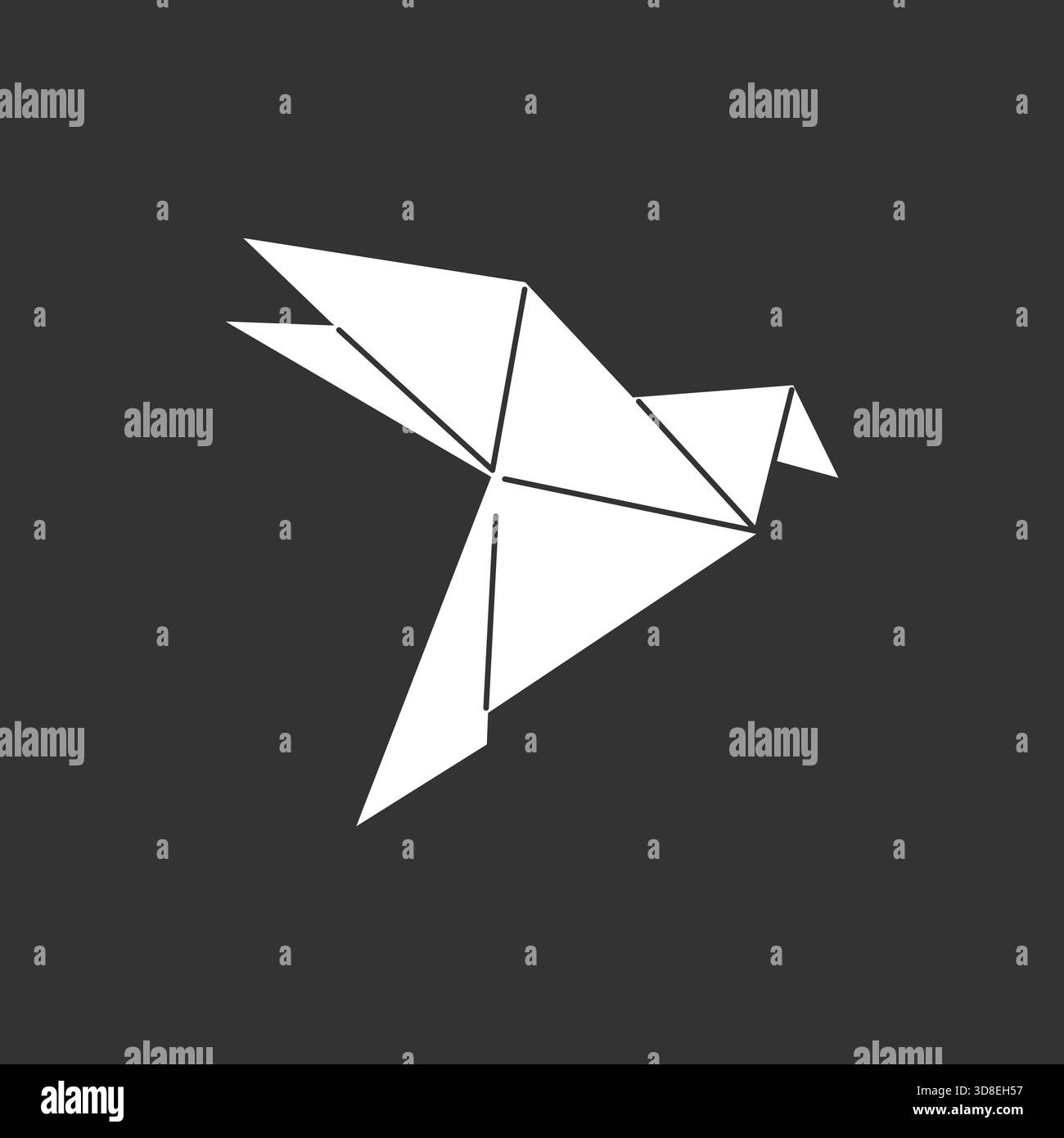 Origami dove icon symbol. Folded paper bird. Vector illustration Stock ...