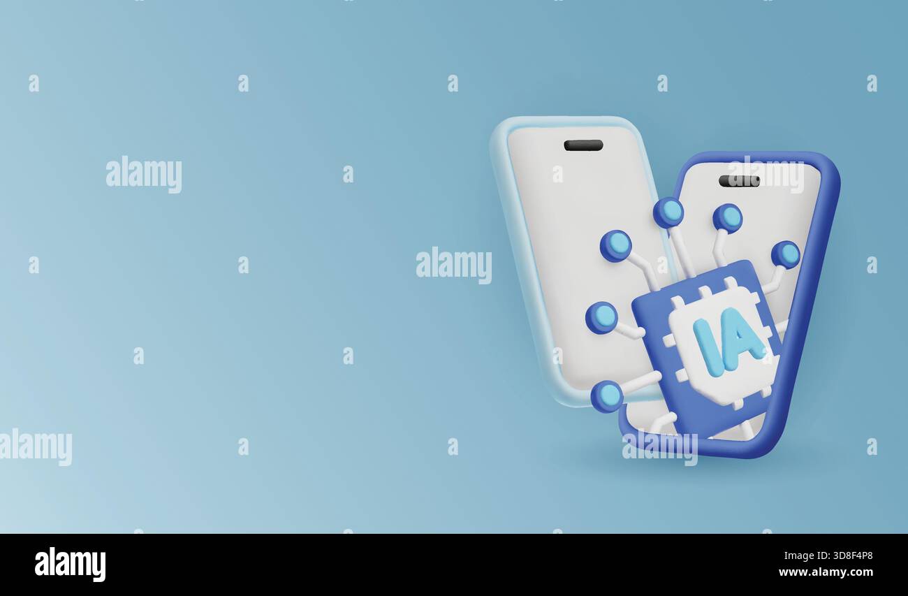 AI-powered smartphones showcase the future of mobile technology, intelligent apps, and advanced digital connectivity. Stock Vector