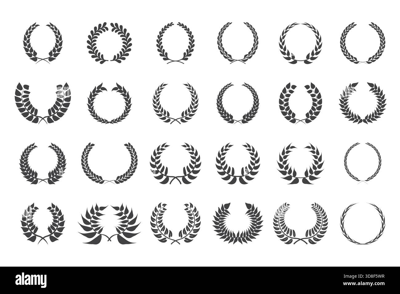 Isolated Laurel Wreath Collection Set Stock Vector Image & Art - Alamy