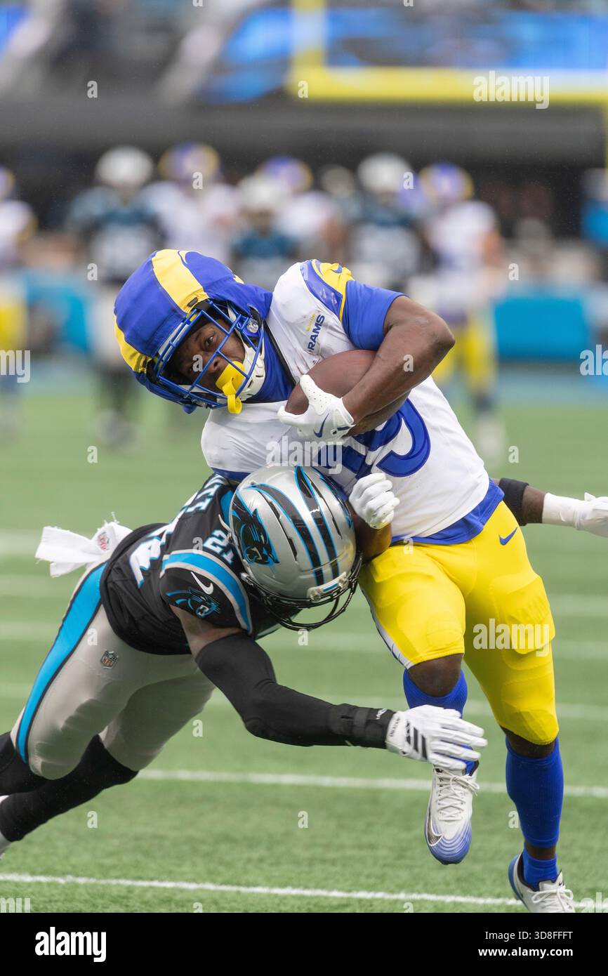 Los Angeles Rams wide receiver Xavier Smith fights for yards as ...