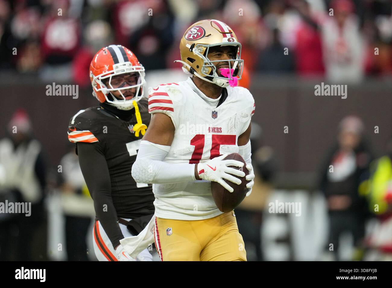 San Francisco 49ers wide receiver Jauan Jennings (15) celebrates after scoring against the ...