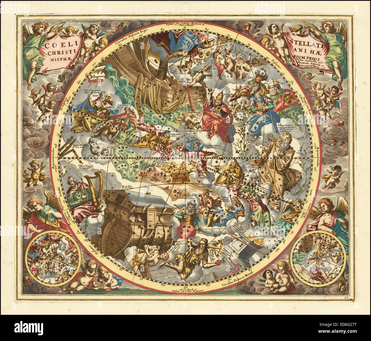 1660 Celestial Map of Constellations According to Christian Symbolism ...