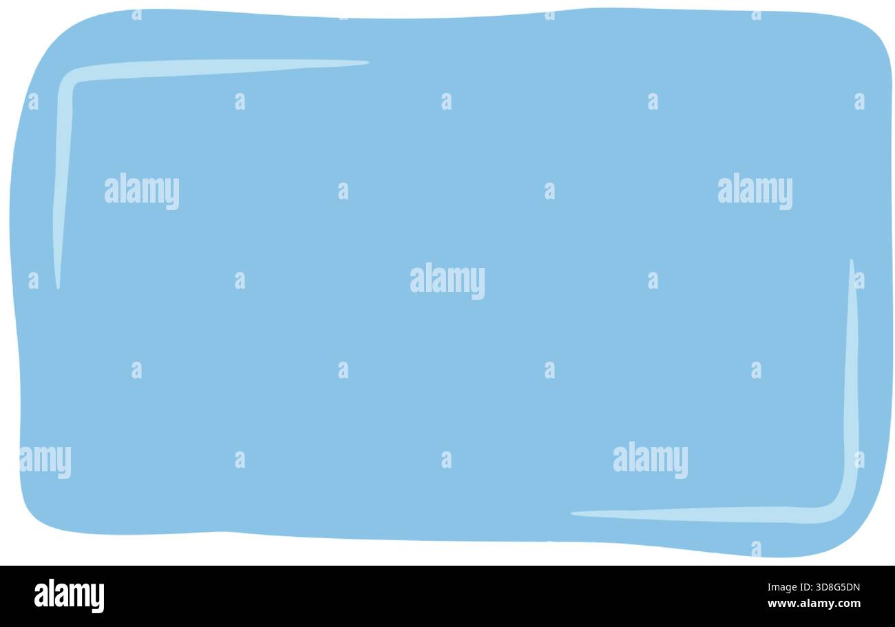 Hand Drawn Wavy Blue Rectangle Frame Stock Vector