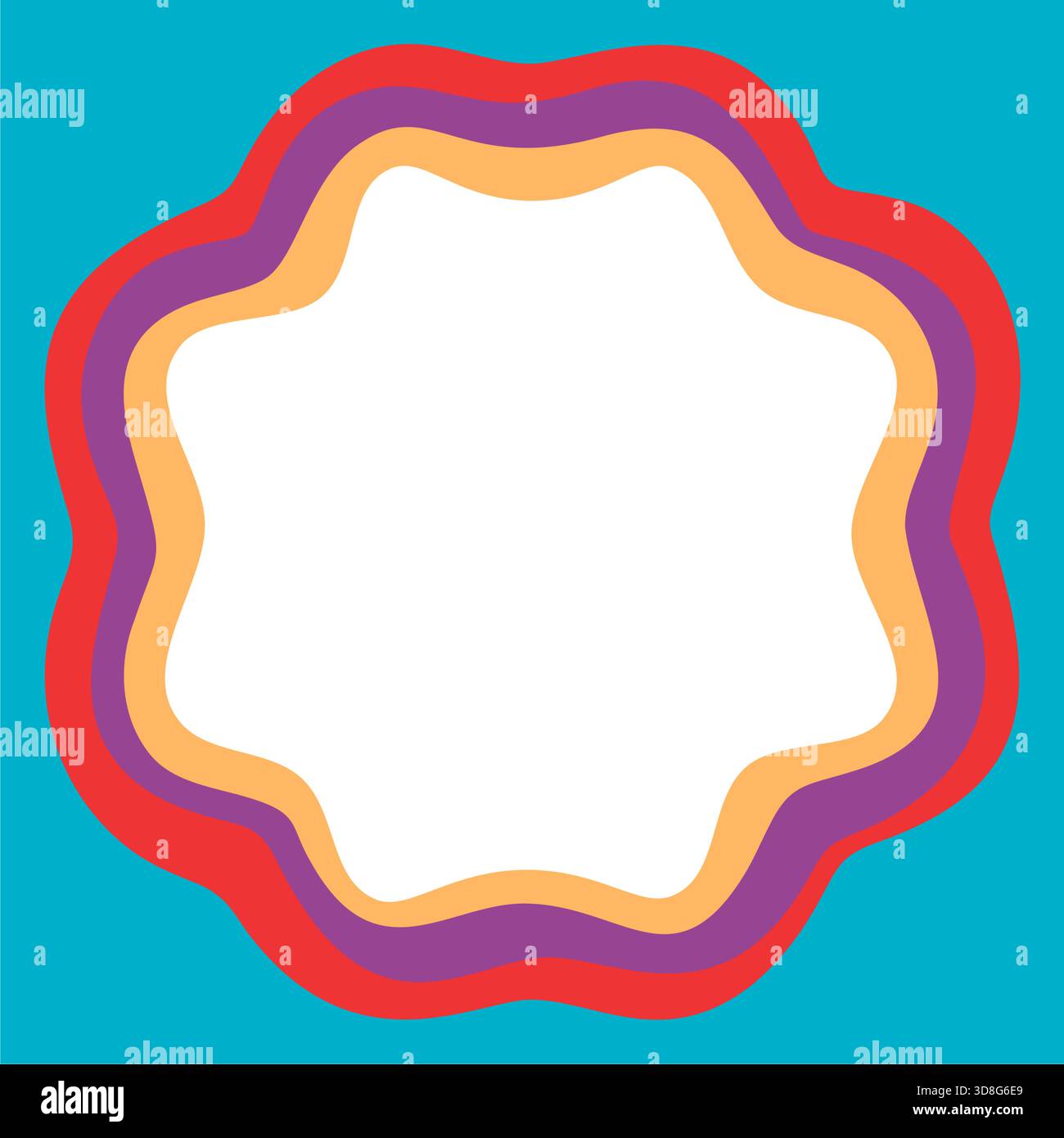 Groovy Retro Wavy Frame Border Shape Stock Vector