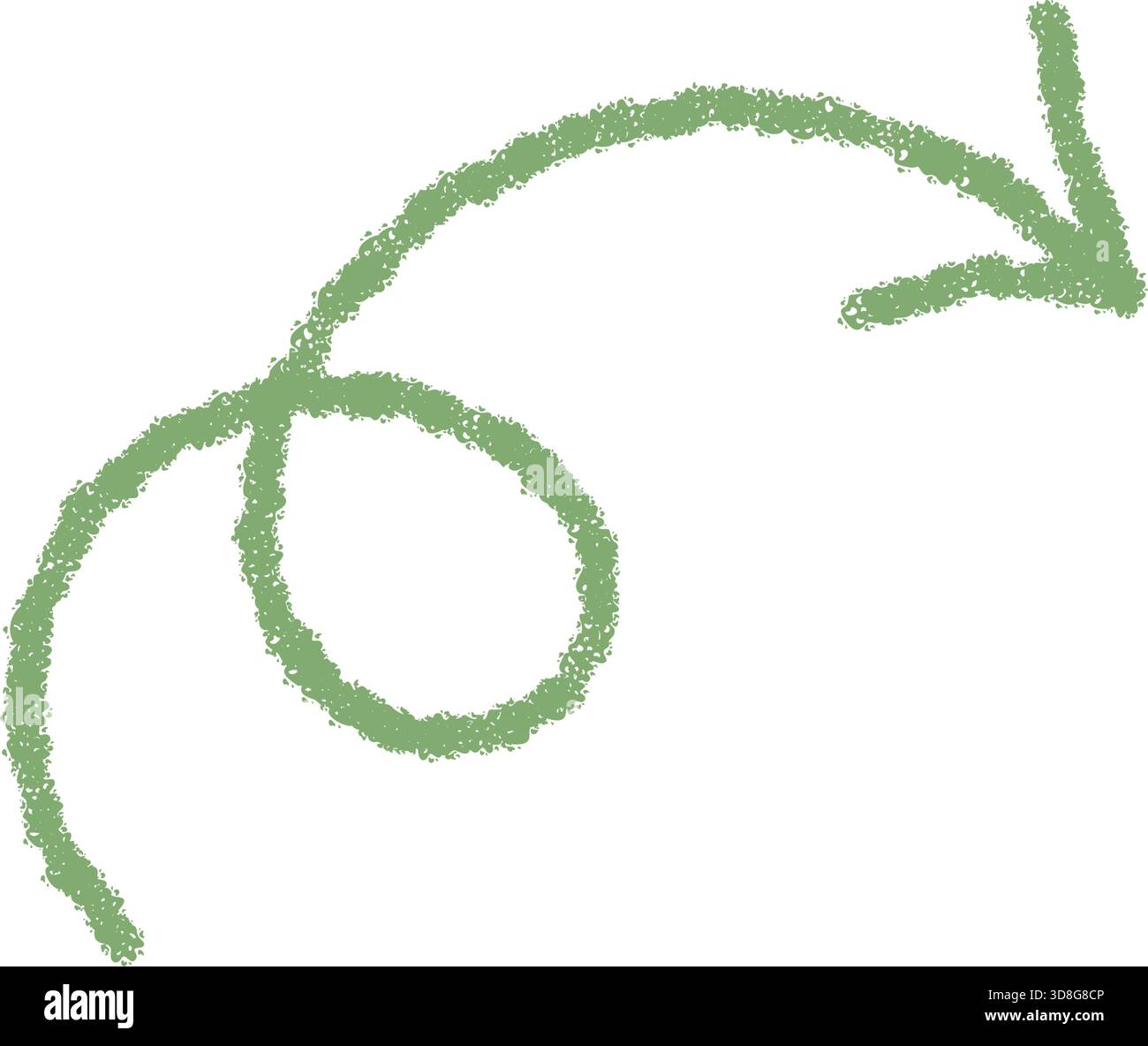 Hand Drawn Wavy Crayon Arrow Icon Stock Vector