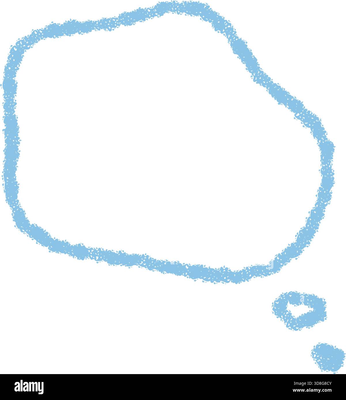 Blue Wavy Chalk Thought Bubble Icon Stock Vector