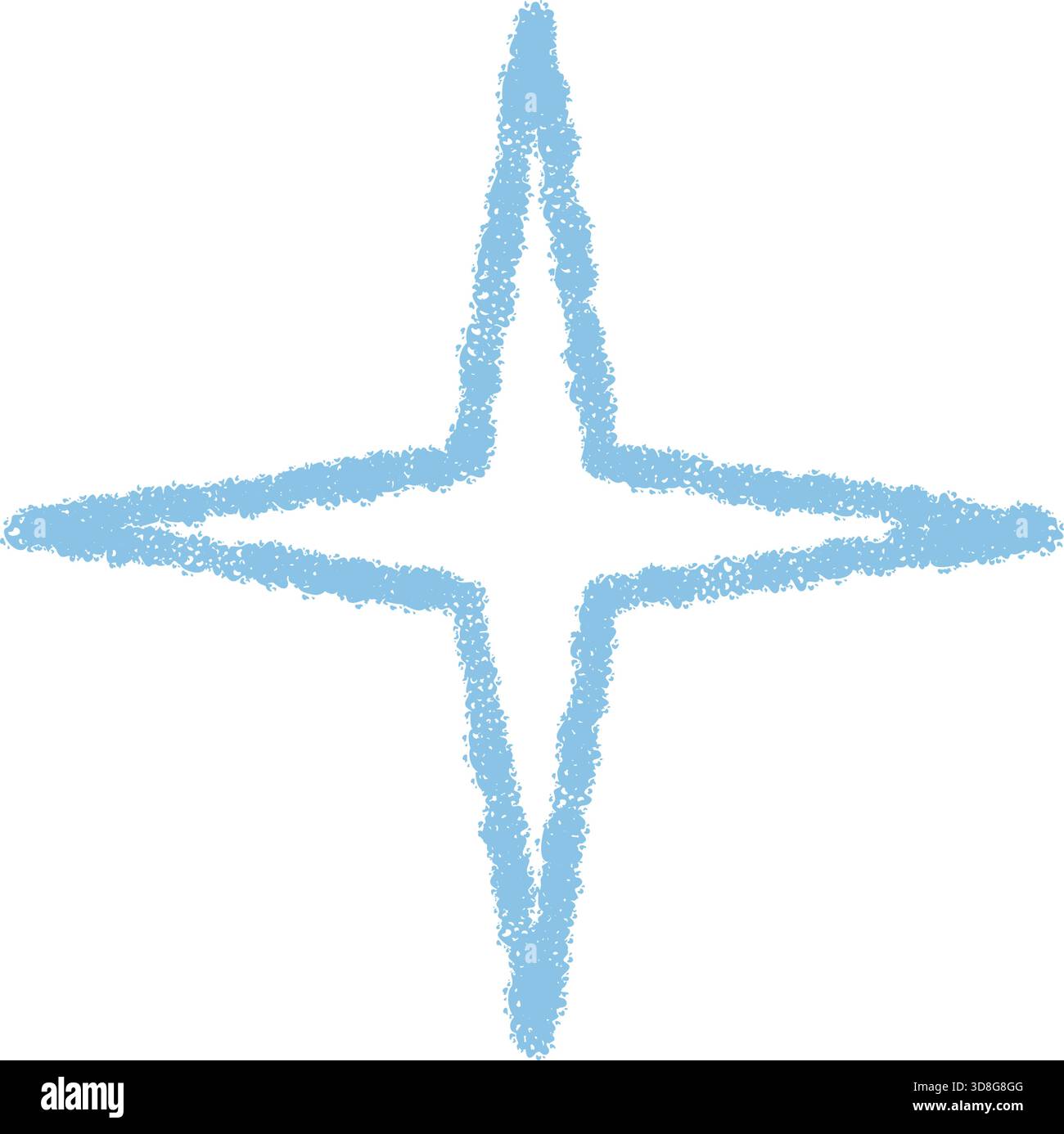 Crayon Firework Star Outline Symbol Magic Stock Vector