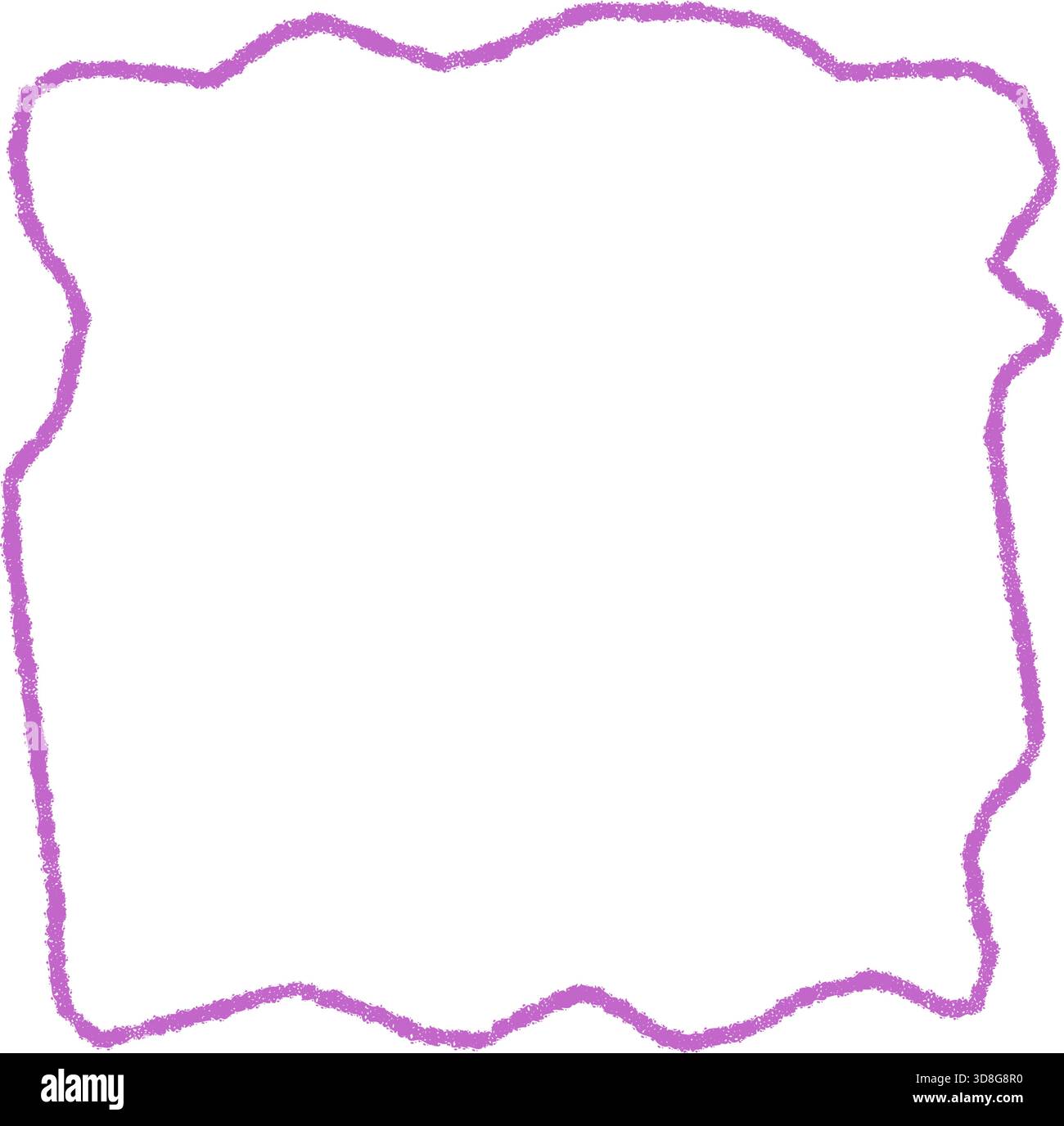Wavy Crayon Outline Rectangle Text Box Stock Vector