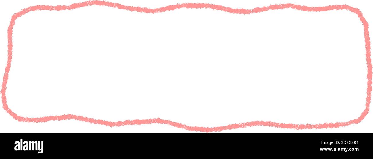 Pastel Crayon Squiggle Rectangle Text Frame Stock Vector