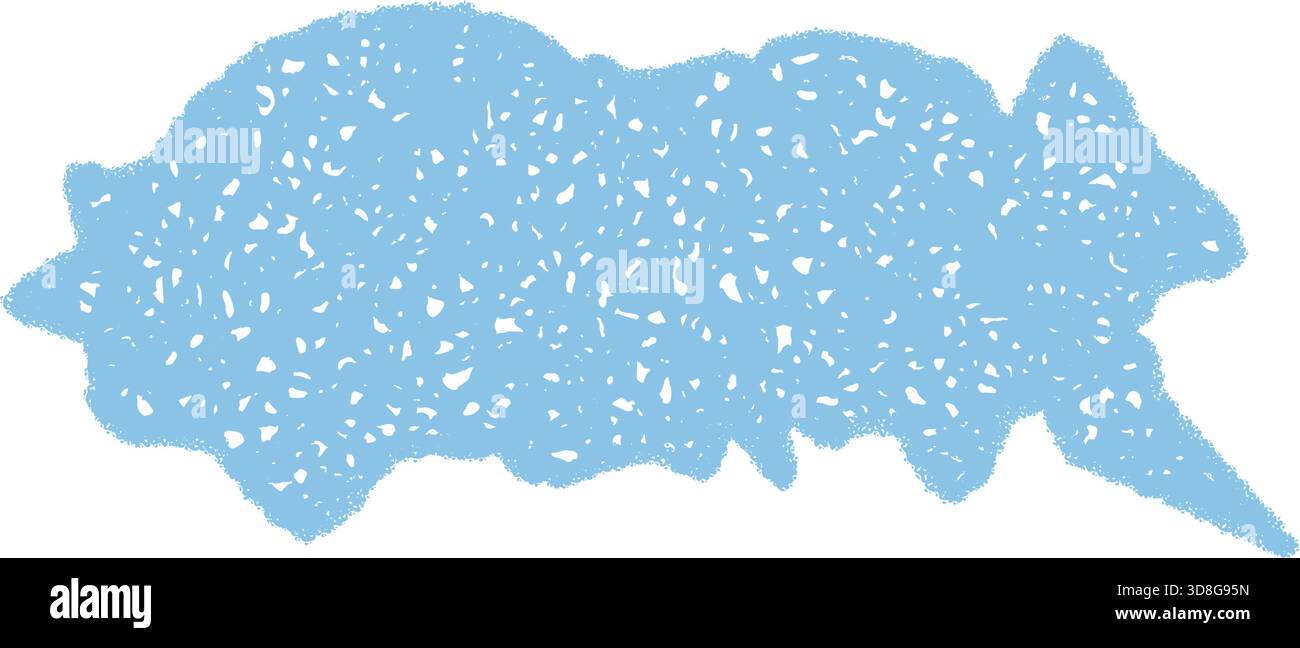 Blue Crayon Hand Drawn Wavy Balloon Stock Vector