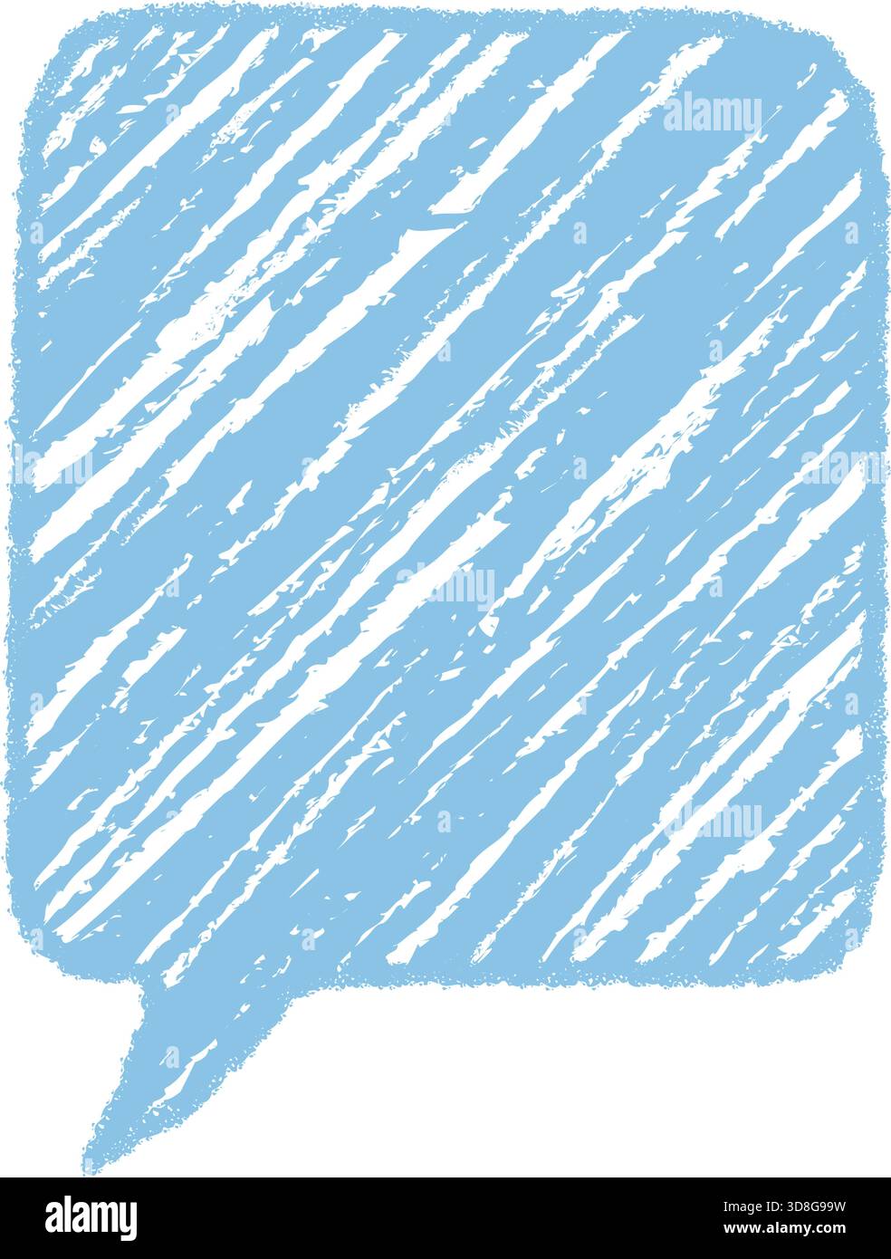Blue Chalk Speech Balloon With Scribble Stock Vector