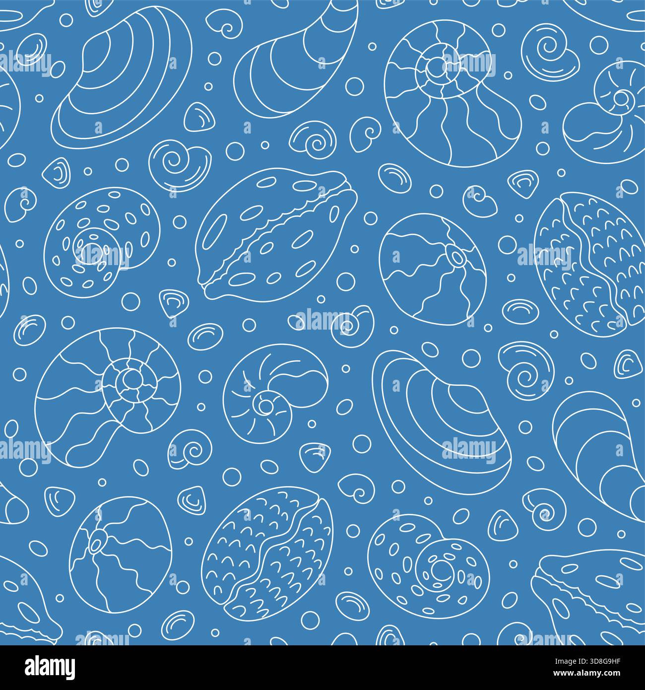 Seamless Underwater Seashell Pattern Stock Vector